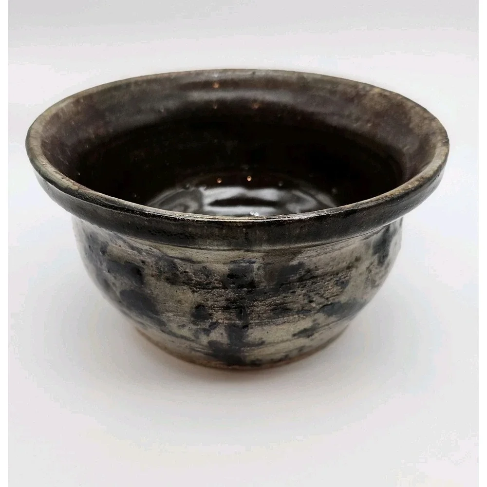 Vtg Hand Crafted Signed Studio Art Pottery Pot/Bowl, Glazed Stoneware